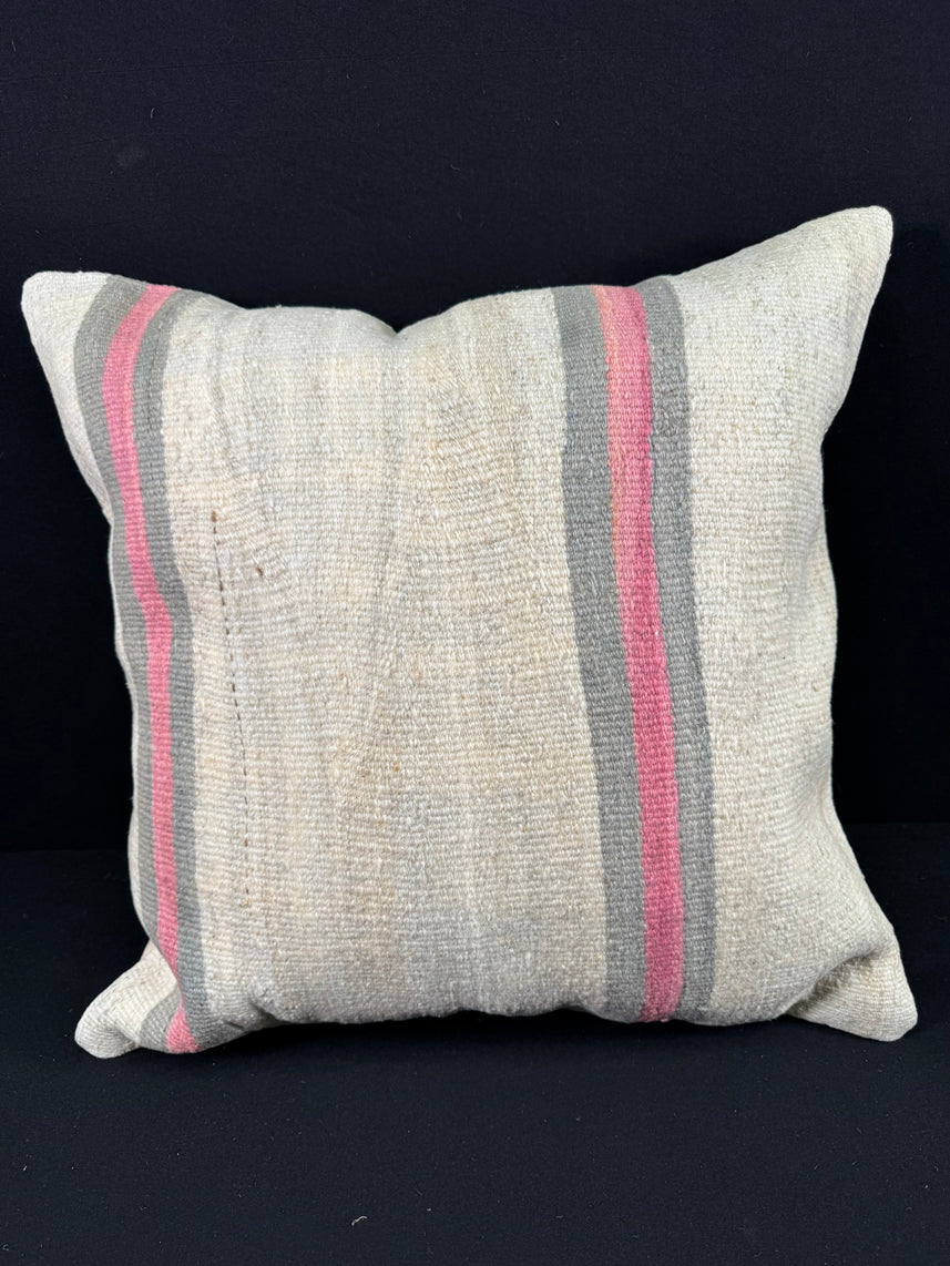 Turkish Hemp Pillow Cushion Natural Beige Pink Pillow Cushion Cover 24x24 #30427