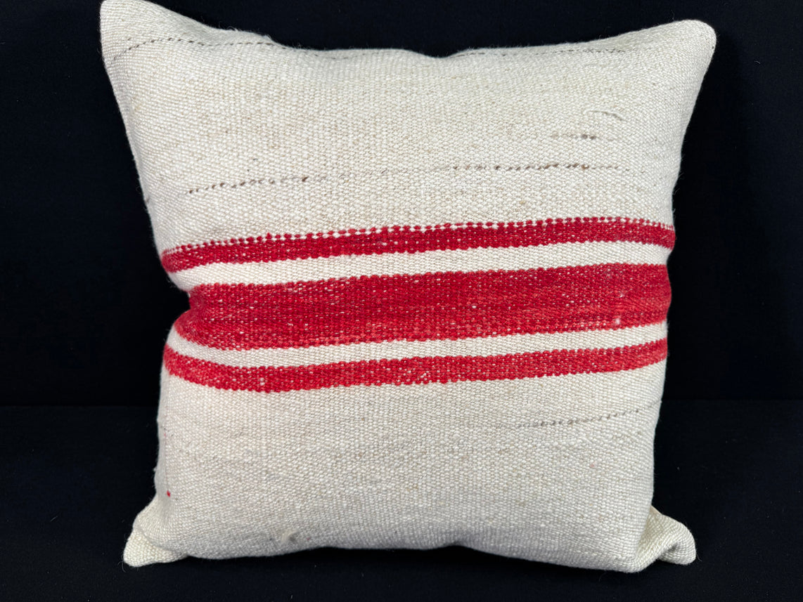 Turkish Hemp Pillow Cushion Natural Beige Red Pillow Cushion Cover 24x24 #30422