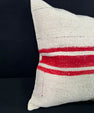 Turkish Hemp Pillow Cushion Natural Beige Red Pillow Cushion Cover 24x24 #30422