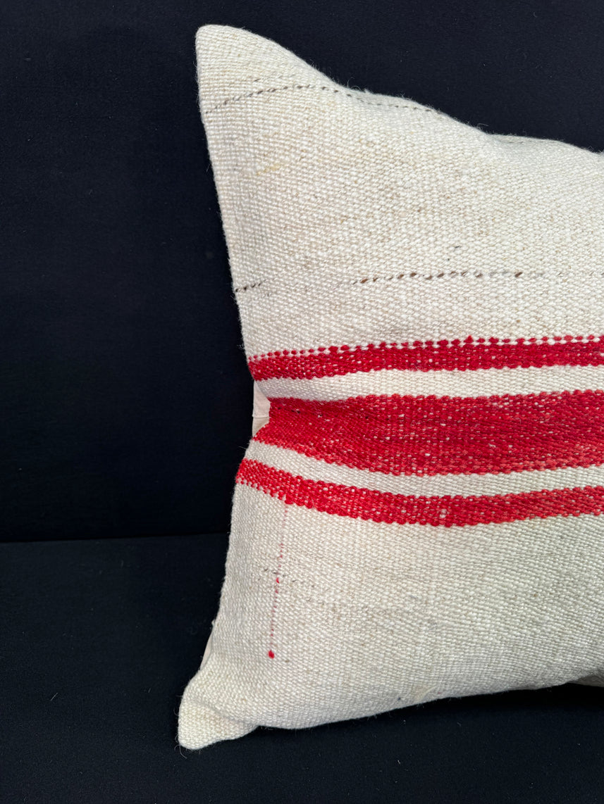 Turkish Hemp Pillow Cushion Natural Beige Red Pillow Cushion Cover 24x24 #30422
