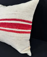 Turkish Hemp Pillow Cushion Natural Beige Red Pillow Cushion Cover 24x24 #30422
