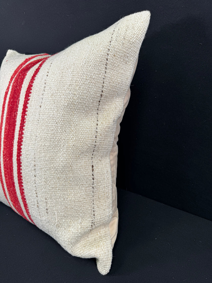 Turkish Hemp Pillow Cushion Natural Beige Red Pillow Cushion Cover 24x24 #30422