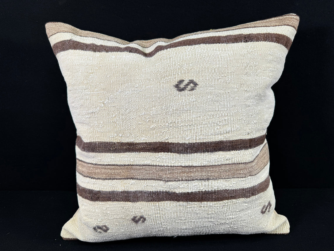 Turkish Hemp Pillow Cushion Natural Beige Brown Pillow Cushion Cover 24x24 #30423