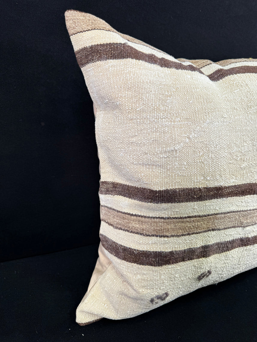 Turkish Hemp Pillow Cushion Natural Beige Brown Pillow Cushion Cover 24x24 #30423