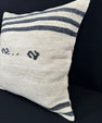 Turkish Hemp Pillow Cushion Natural Beige Black Pillow Cushion Cover 24x24 #30428