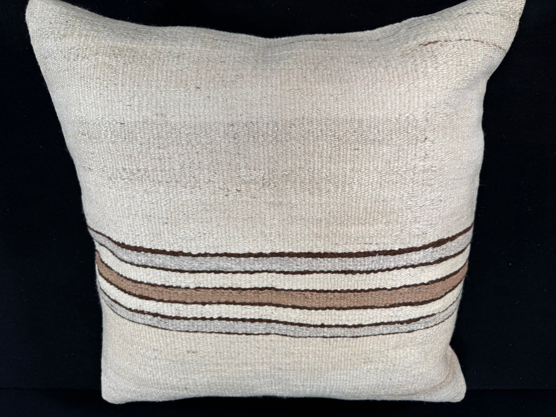 Turkish Hemp Pillow Cushion Natural Beige Brown Pillow Cushion Cover 24x24 #30397