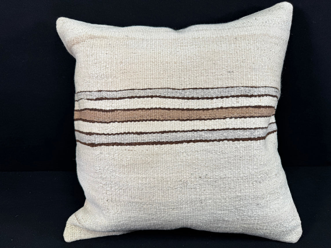 Turkish Hemp Pillow Cushion Natural Beige Brown Pillow Cushion Cover 24x24 #30397