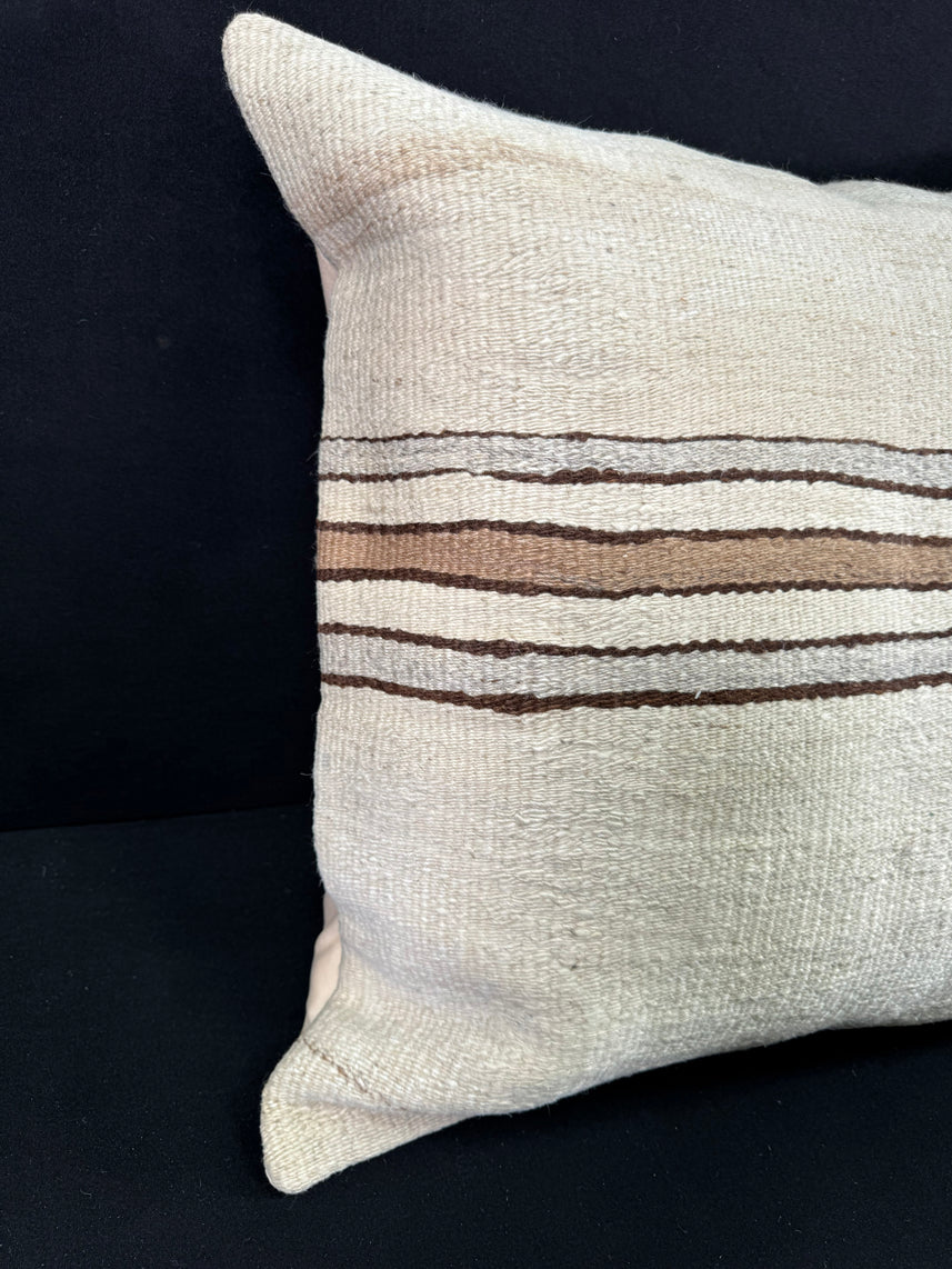 Turkish Hemp Pillow Cushion Natural Beige Brown Pillow Cushion Cover 24x24 #30397
