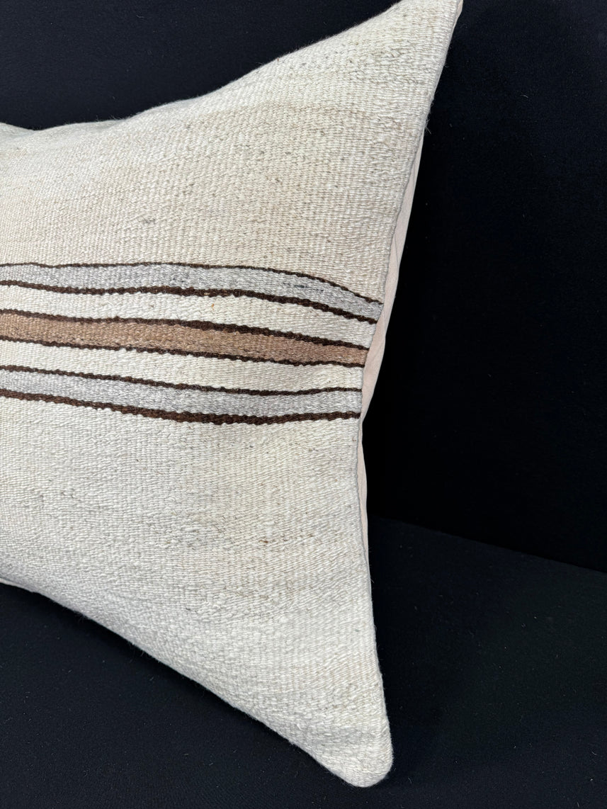 Turkish Hemp Pillow Cushion Natural Beige Brown Pillow Cushion Cover 24x24 #30397
