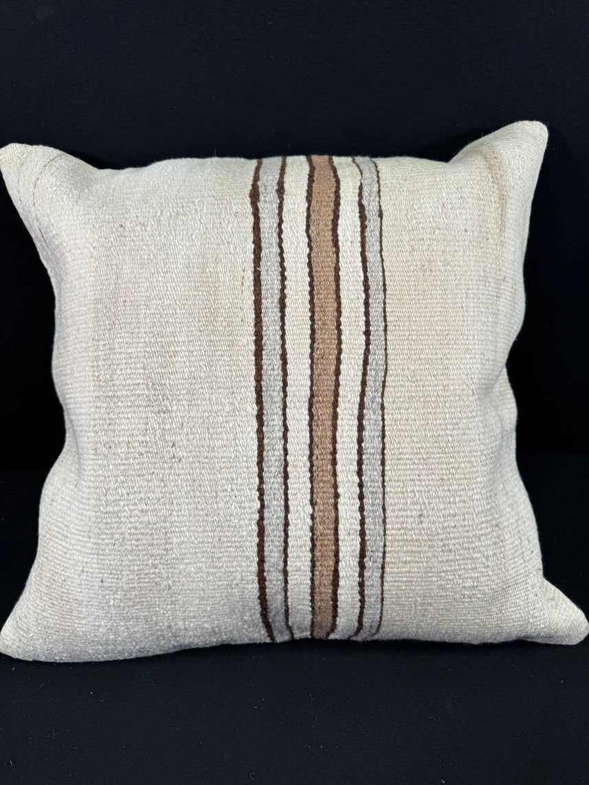Turkish Hemp Pillow Cushion Natural Beige Brown Pillow Cushion Cover 24x24 #30397