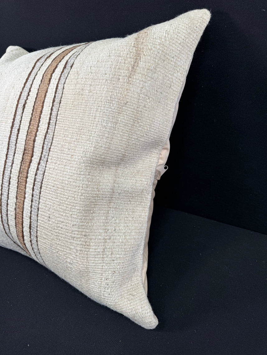 Turkish Hemp Pillow Cushion Natural Beige Brown Pillow Cushion Cover 24x24 #30397