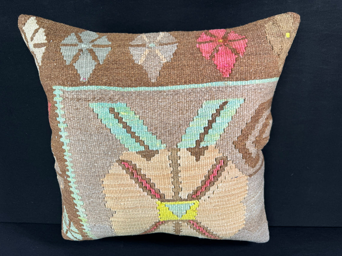 Turkish Hemp Pillow Cushion Natural Mint Green Brown Pillow Cushion Cover 24x24 #30400