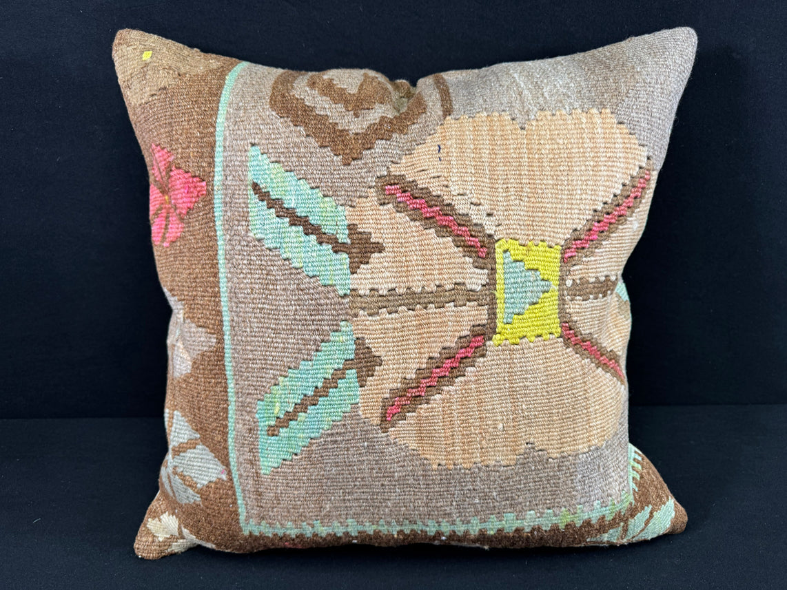 Turkish Hemp Pillow Cushion Natural Mint Green Brown Pillow Cushion Cover 24x24 #30400