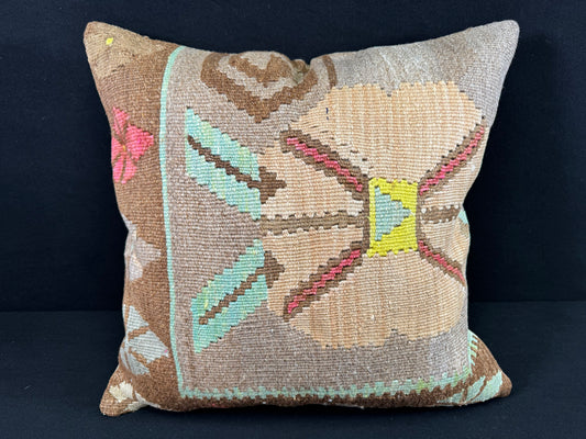 Turkish Hemp Pillow Cushion Natural Mint Green Brown Pillow Cushion Cover 24x24 #30400