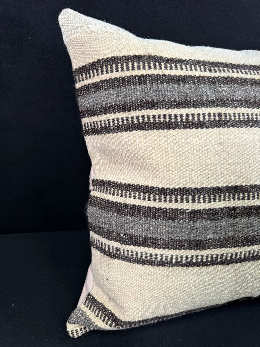 Turkish Hemp Pillow Cushion Natural Beige Gray Pillow Cushion Cover 24x24 #30395