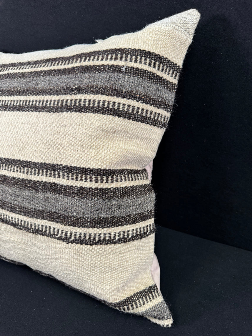 Turkish Hemp Pillow Cushion Natural Beige Gray Pillow Cushion Cover 24x24 #30395