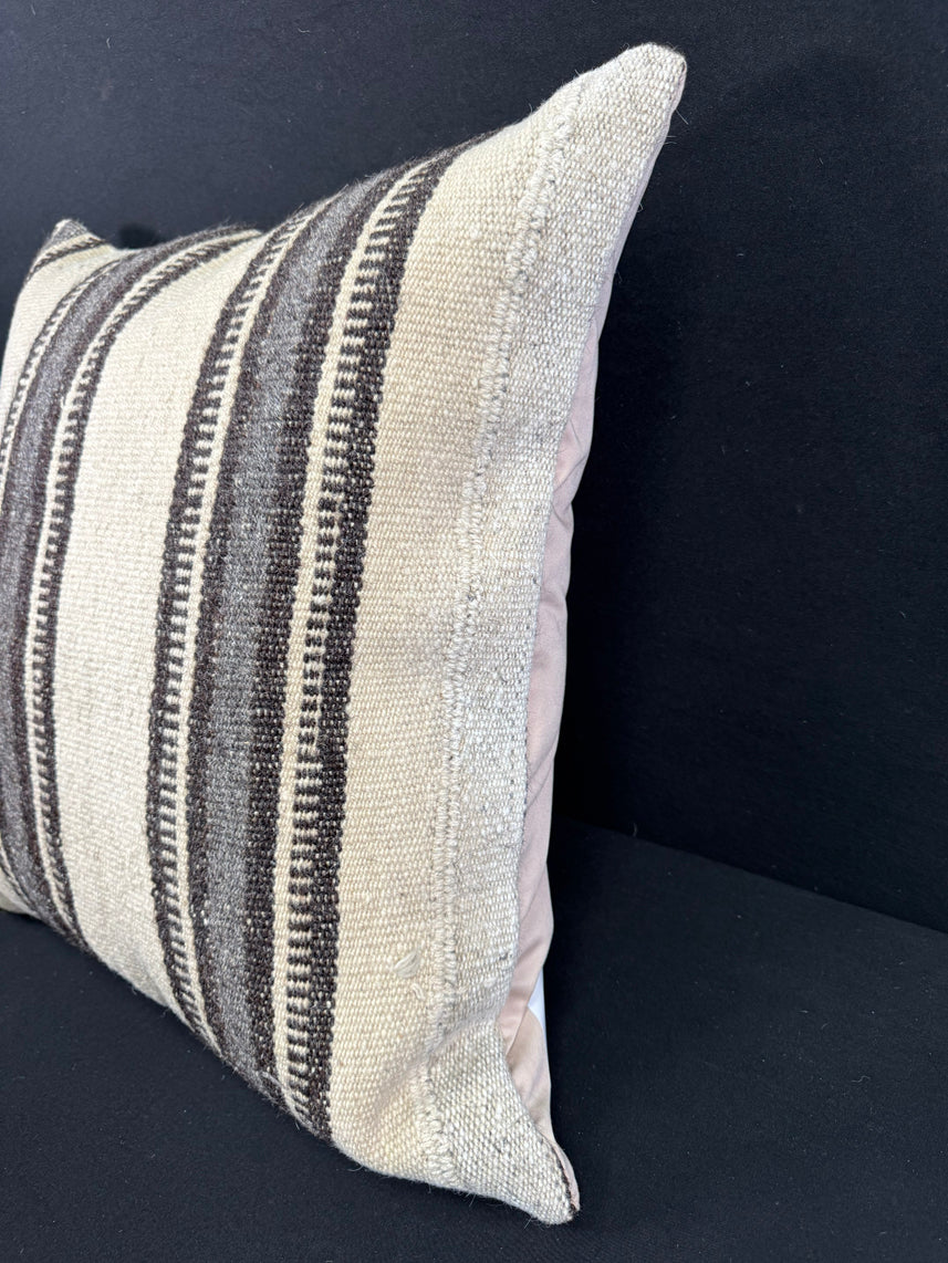 Turkish Hemp Pillow Cushion Natural Beige Gray Pillow Cushion Cover 24x24 #30395