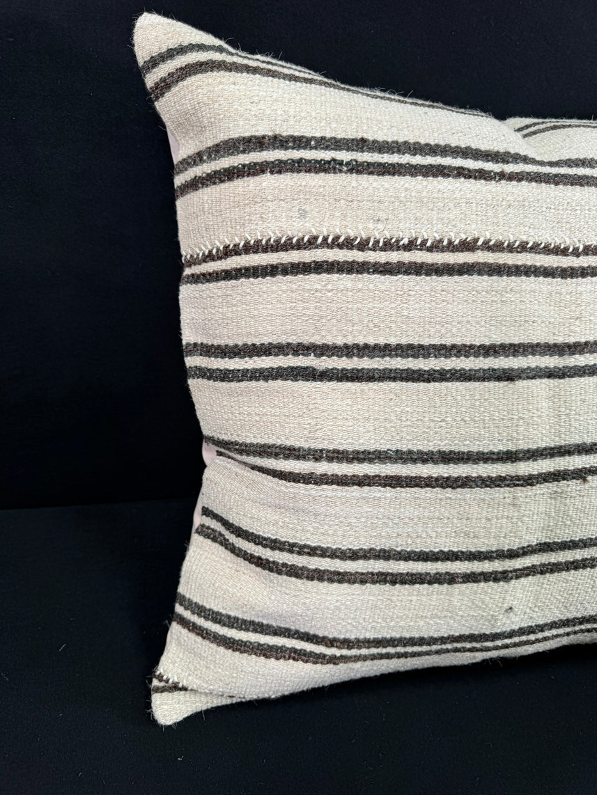 Turkish Hemp Pillow Cushion Natural Beige Brown Pillow Cushion Cover 24x24 #30402