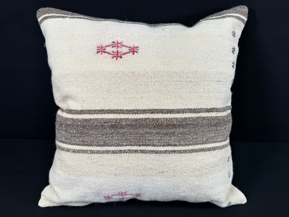 Turkish Hemp Pillow Cushion Natural Beige Brown Pillow Cushion Cover 24x24 #30401