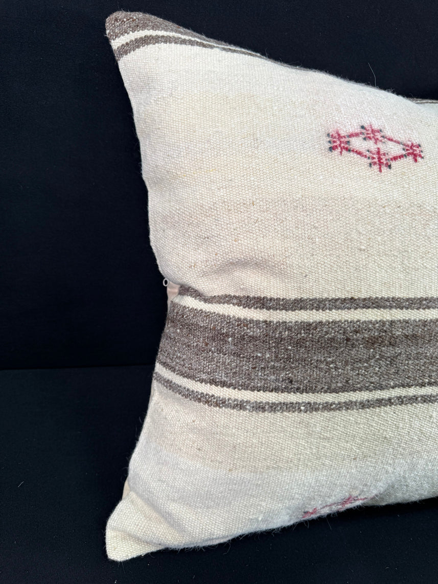 Turkish Hemp Pillow Cushion Natural Beige Brown Pillow Cushion Cover 24x24 #30401