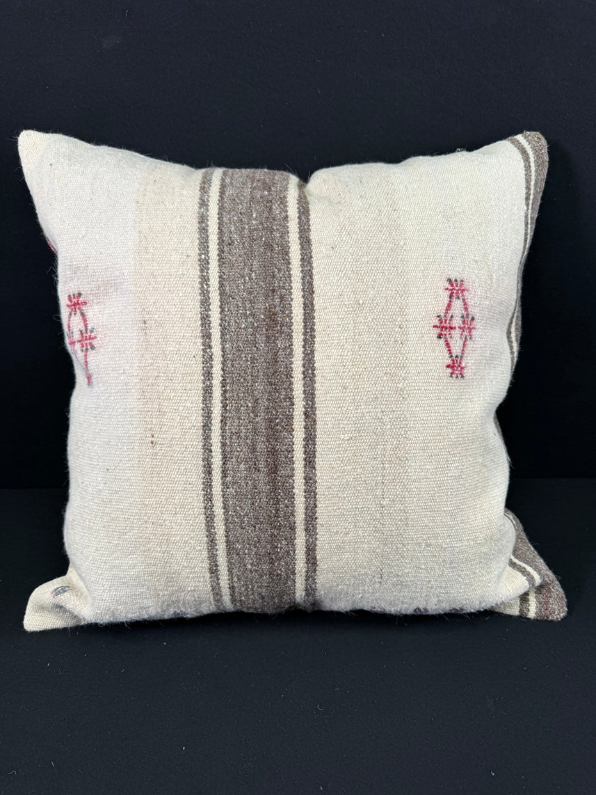 Turkish Hemp Pillow Cushion Natural Beige Brown Pillow Cushion Cover 24x24 #30401