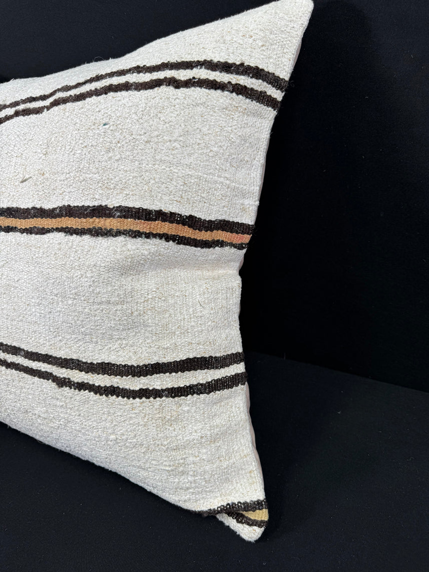 Turkish Hemp Pillow Cushion Natural Beige Brown Pillow Cushion Cover 24x24 #30424
