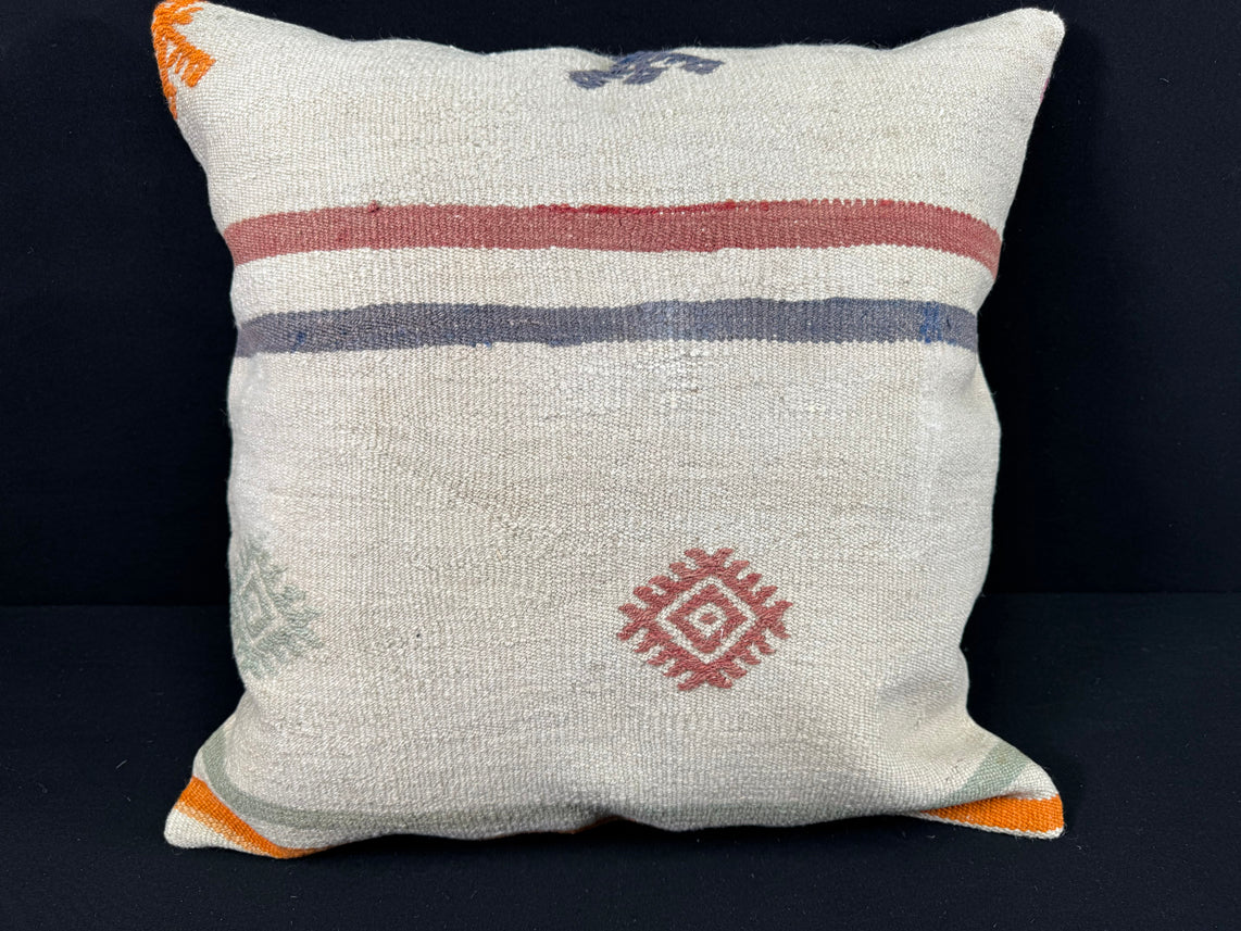 Turkish Hemp Pillow Cushion Natural Beige Red Pillow Cushion Cover 24x24 #30411