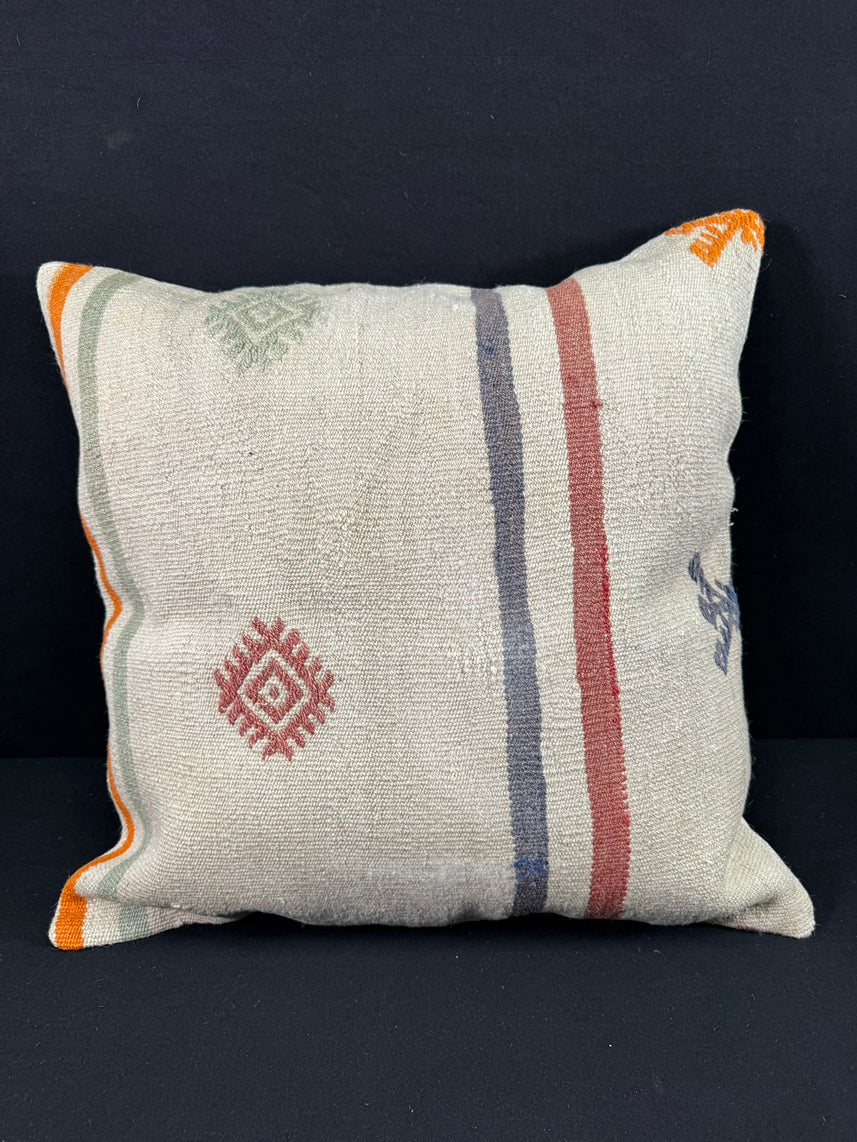 Turkish Hemp Pillow Cushion Natural Beige Red Pillow Cushion Cover 24x24 #30411