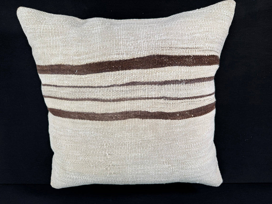 Turkish Hemp Pillow Cushion Natural Beige Brown Pillow Cushion Cover 24x24 #30373