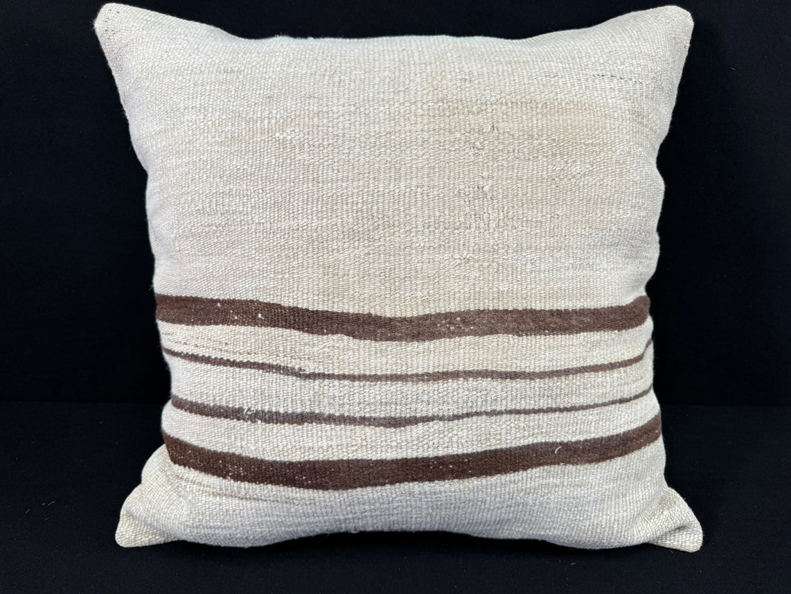 Turkish Hemp Pillow Cushion Natural Beige Brown Pillow Cushion Cover 24x24 #30373