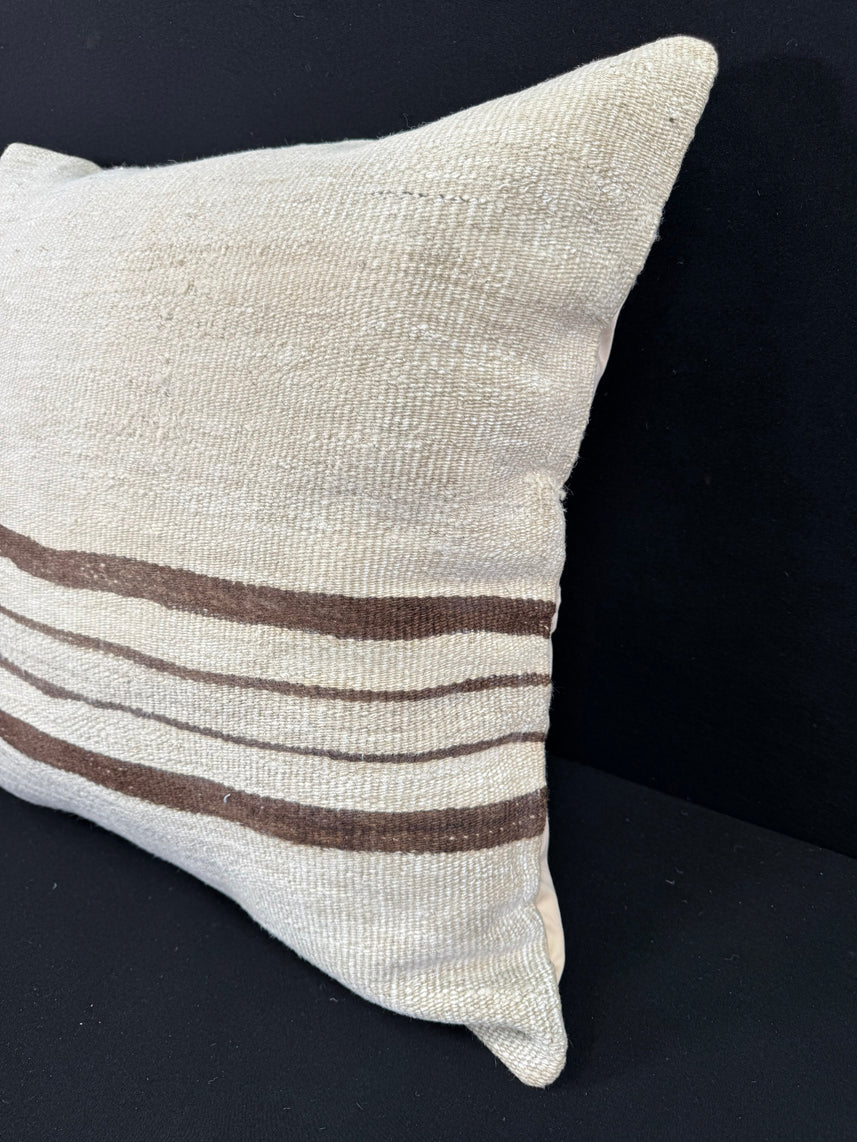 Turkish Hemp Pillow Cushion Natural Beige Brown Pillow Cushion Cover 24x24 #30373