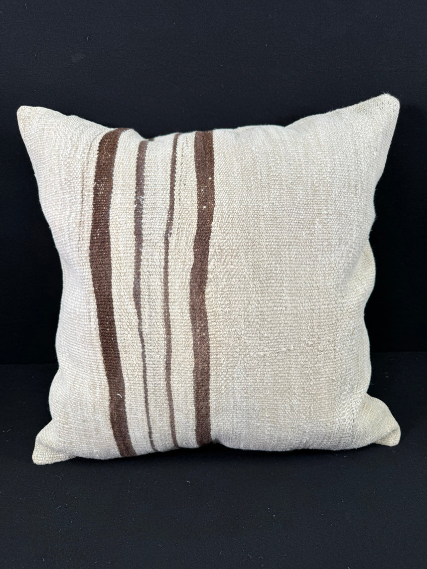 Turkish Hemp Pillow Cushion Natural Beige Brown Pillow Cushion Cover 24x24 #30373
