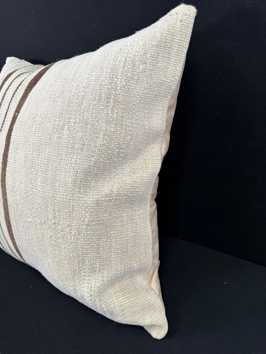 Turkish Hemp Pillow Cushion Natural Beige Brown Pillow Cushion Cover 24x24 #30373