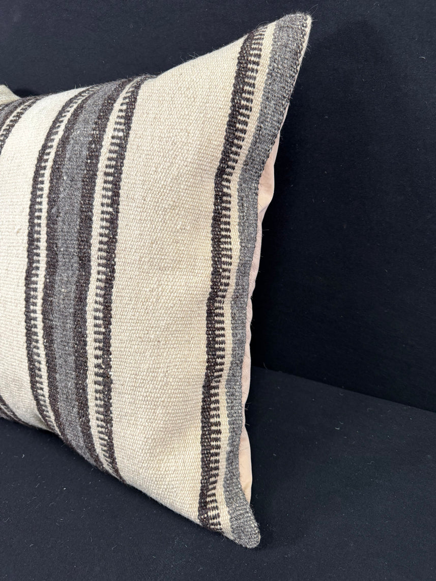 Turkish Hemp Pillow Cushion Natural Beige Brown Pillow Cushion Cover 24x24 #30413