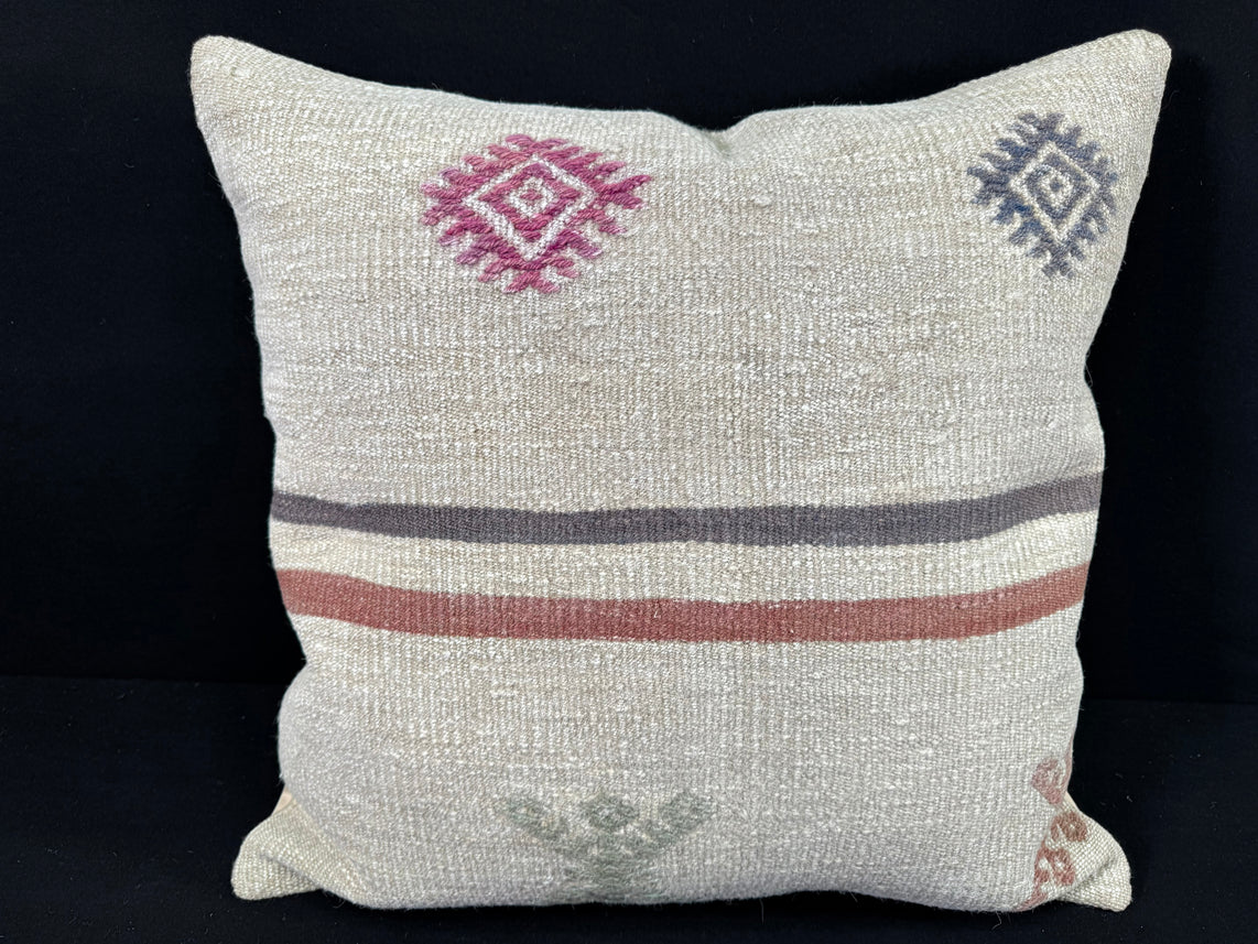 Turkish Hemp Pillow Cushion Natural Beige Red Pillow Cushion Cover 24x24 #30414