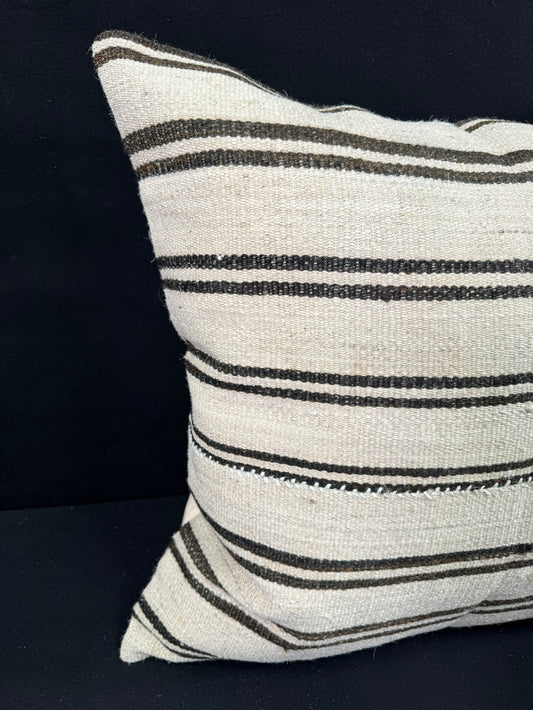 Turkish Hemp Pillow Cushion Natural Beige Brown Pillow Cushion Cover 24x24 #30376