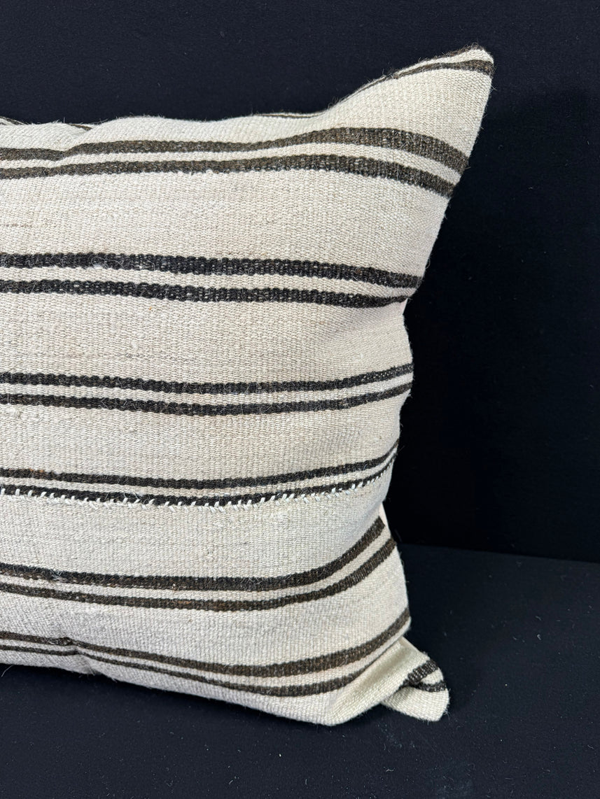 Turkish Hemp Pillow Cushion Natural Beige Brown Pillow Cushion Cover 24x24 #30376