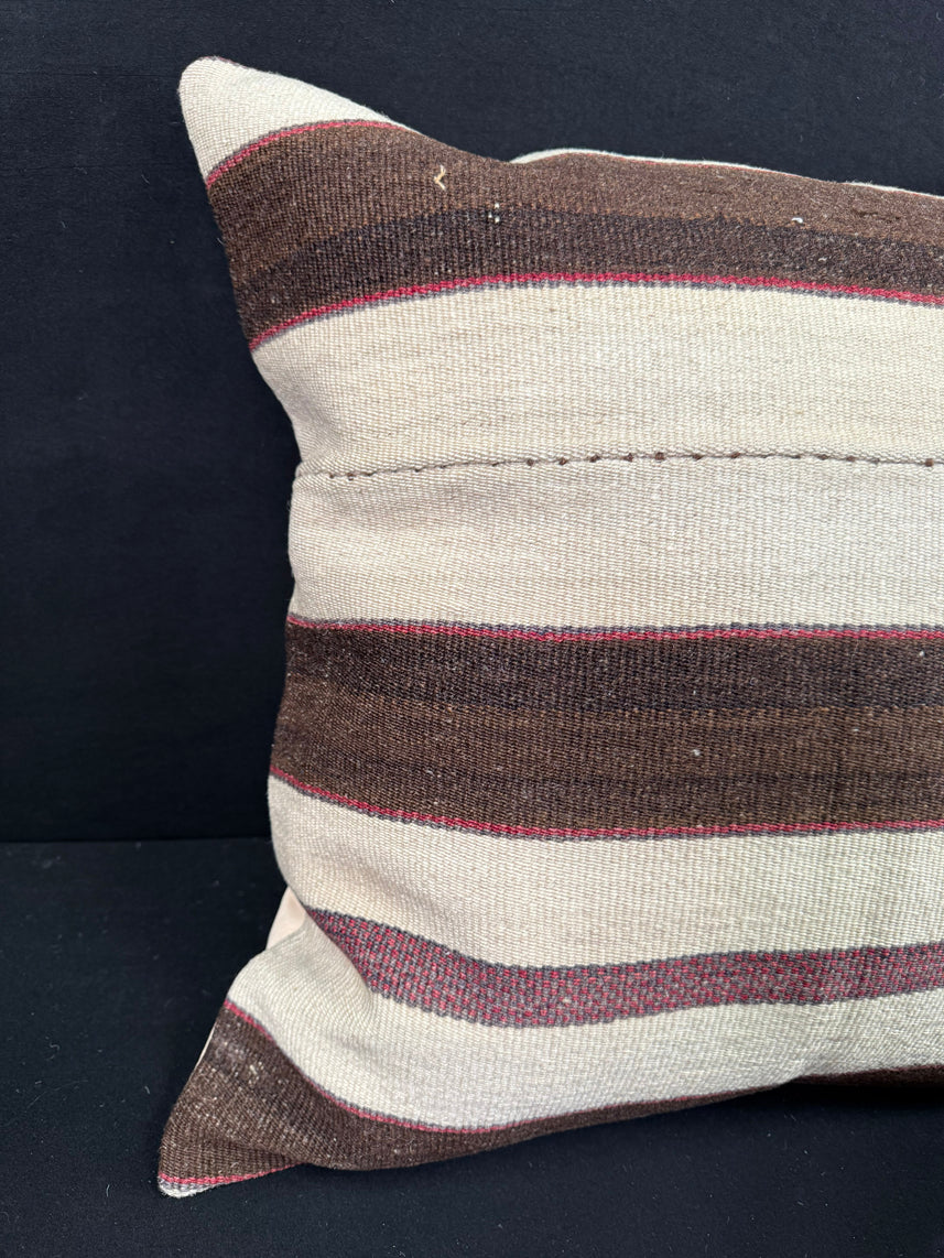 Turkish Hemp Pillow Cushion Natural Beige Brown Pillow Cushion Cover 24x24 #30375