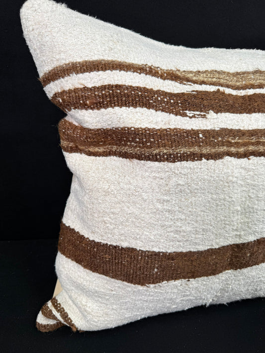 Turkish Hemp Pillow Cushion Natural Beige Brown Pillow Cushion Cover 24x24 #30417