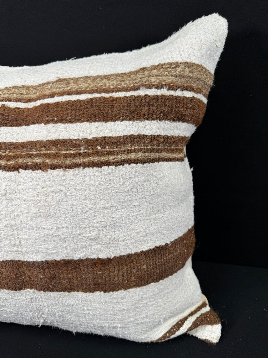 Turkish Hemp Pillow Cushion Natural Beige Brown Pillow Cushion Cover 24x24 #30417