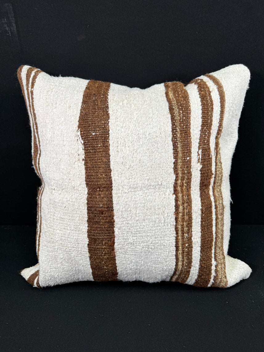 Turkish Hemp Pillow Cushion Natural Beige Brown Pillow Cushion Cover 24x24 #30417