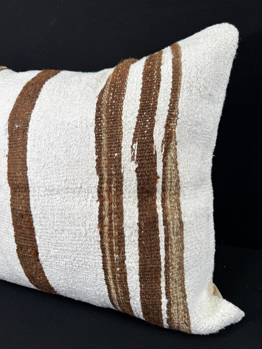 Turkish Hemp Pillow Cushion Natural Beige Brown Pillow Cushion Cover 24x24 #30417