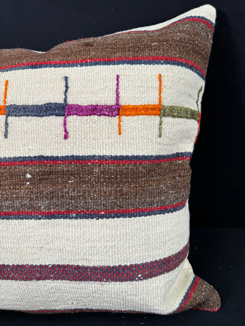 Turkish Hemp Pillow Cushion Natural Beige Brown Pillow Cushion Cover 24x24 #30408