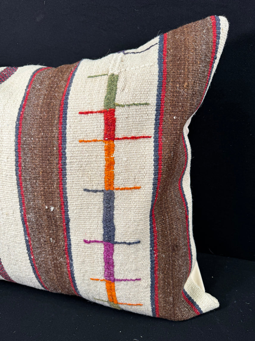 Turkish Hemp Pillow Cushion Natural Beige Brown Pillow Cushion Cover 24x24 #30408