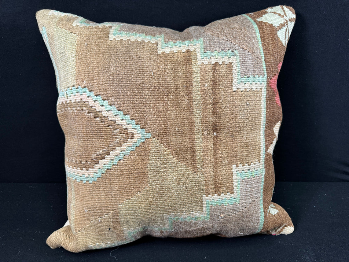 Turkish Hemp Pillow Cushion Natural Mint Green Brown Pillow Cushion Cover 24x24 #30415
