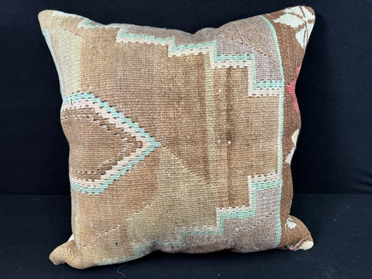 Turkish Hemp Pillow Cushion Natural Mint Green Brown Pillow Cushion Cover 24x24 #30415