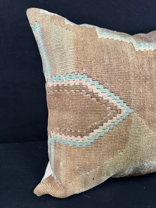 Turkish Hemp Pillow Cushion Natural Mint Green Brown Pillow Cushion Cover 24x24 #30415