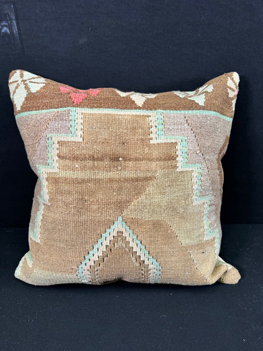 Turkish Hemp Pillow Cushion Natural Mint Green Brown Pillow Cushion Cover 24x24 #30415