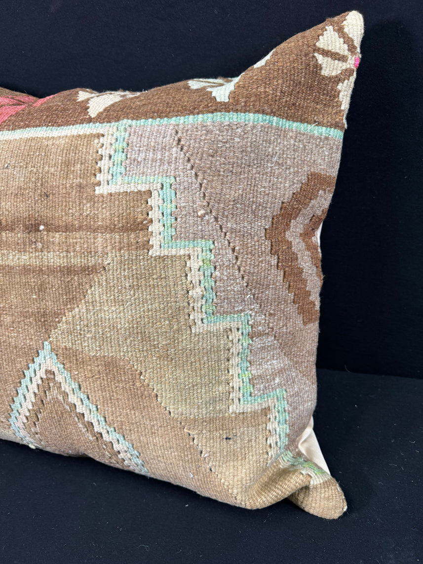 Turkish Hemp Pillow Cushion Natural Mint Green Brown Pillow Cushion Cover 24x24 #30415