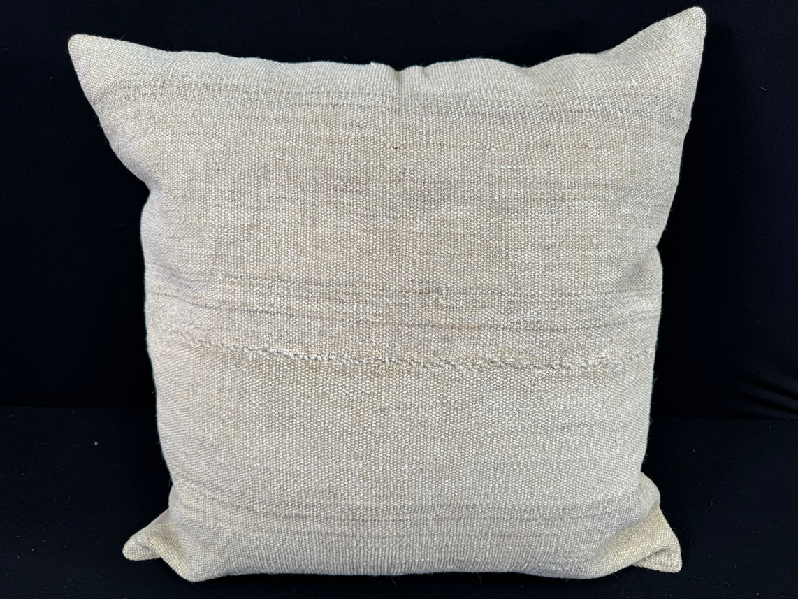Turkish Hemp Pillow Cushion Natural Beige Pillow Cushion Cover 24x24 #30416